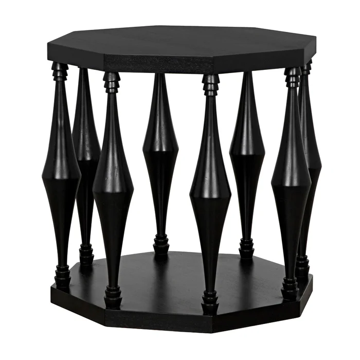 marceo side table, hand rubbed black