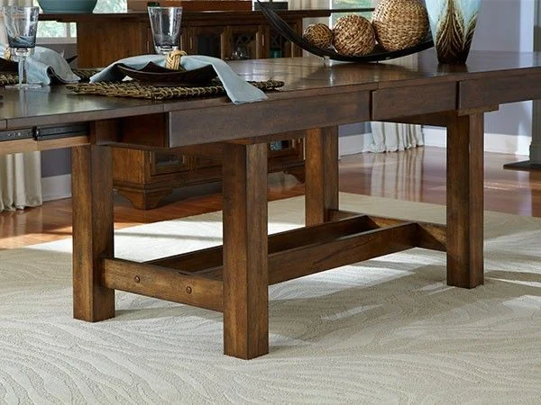 Mariposa Tri- Butterfly Trestle Table in Rustic Whiskey MRPRW6080