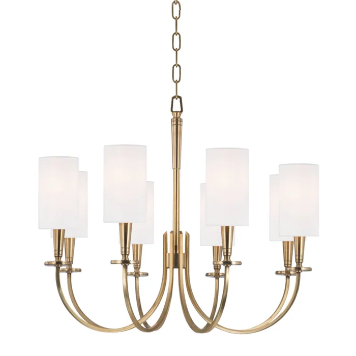 Mason 8-Light Chandelier in Aged Brass 26.5L x 26.5W x 22.5H