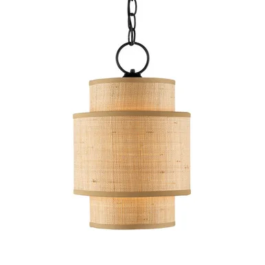 Mathias Collection One Light Pendant in Natural/Satin Black (142|9000-0944)