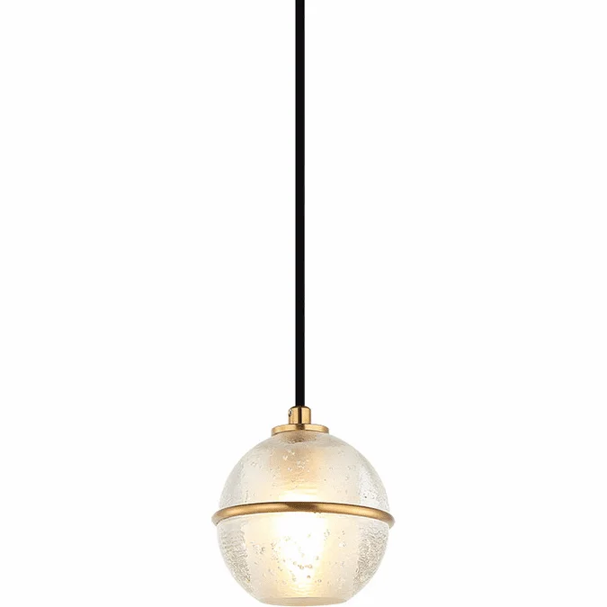 Matteo C33101AG Misty Modern Aged Gold Brass Mini Pendant Lamp