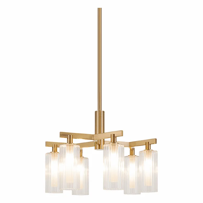 Matteo C60806AG Kristof Aged Gold Brass Mini Chandelier Lamp