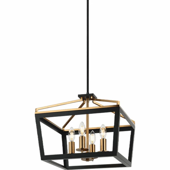 Matteo C67004BKAG Mavonshire Modern Black / Aged Gold Brass Foyer Lighting