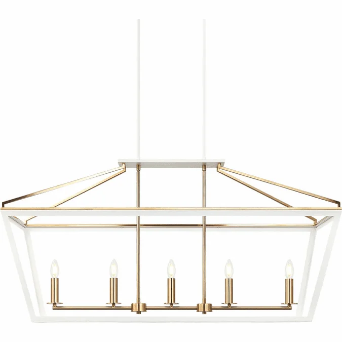 Matteo C67005WHAG Mavonshire Contemporary White / Aged Gold Brass Kitchen Island Lighting