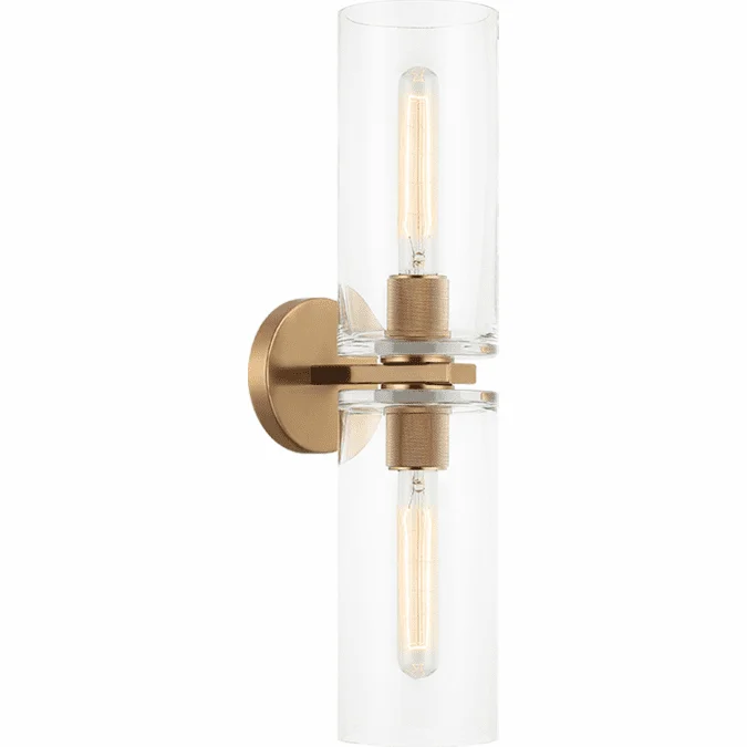 Matteo W32512AG Lincoln Aged Gold Brass Wall Sconce Lighting