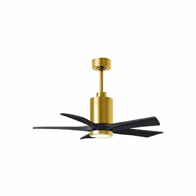 Matthews PA5-BRBR-BK-42 Patricia Modern Brushed Brass LED 42″ Home Ceiling Fan