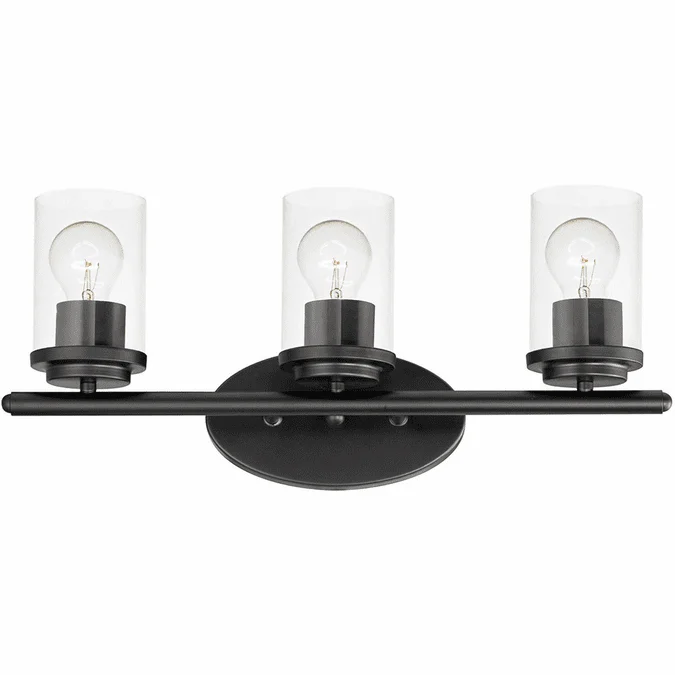 Maxim 10213CLBK Corona Contemporary Black 3-Light Bathroom Wall Sconce