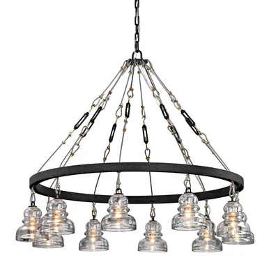 Menlo Park Ten Light Chandelier in Deep Bronze (67|F6057)