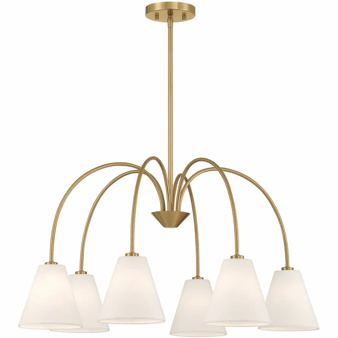 Meridian M100138NB Modern Natural Brass Chandelier Light
