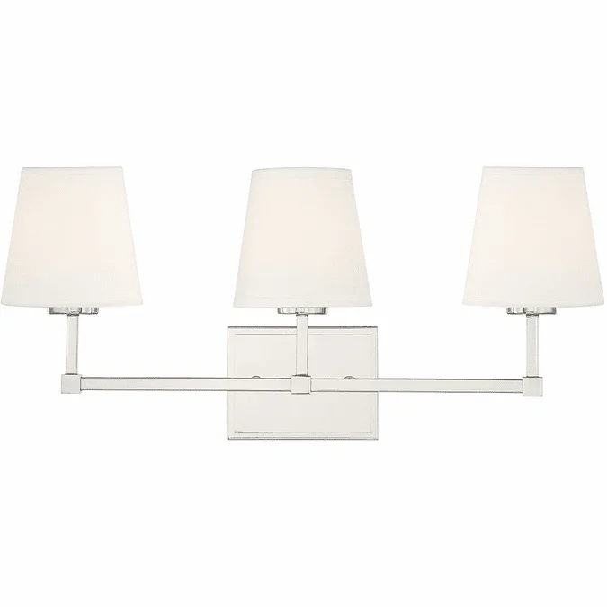 Meridian M80053PN Polished Nickel 3-Light Bath Light Fixture