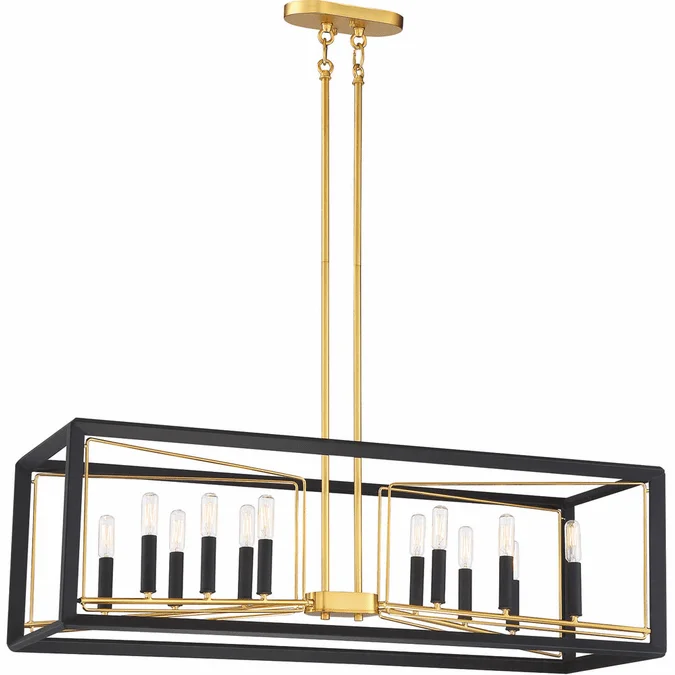 Metropolitan N7856-707 Sable Point Modern Sand Coal With Honey Gold Island Lighting