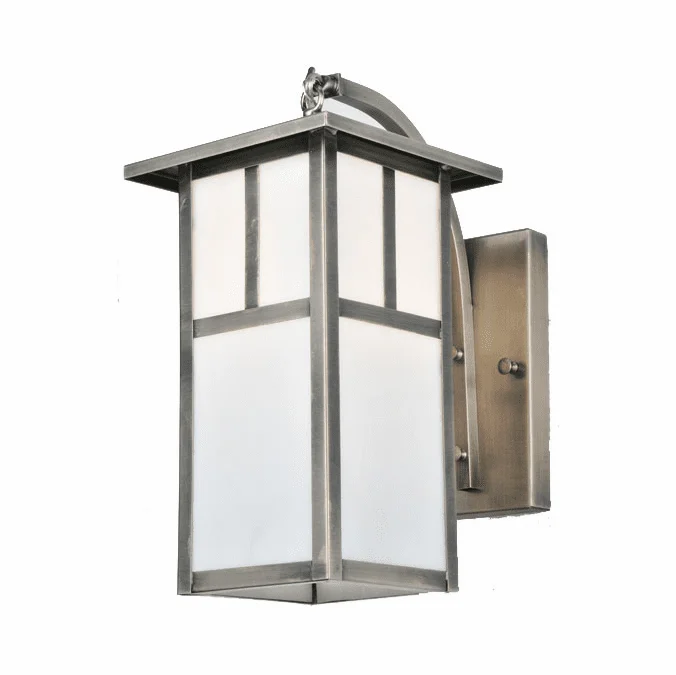 Meyda Custom 111123 Hyde Park T Mission Curved Arm Antique Nickel 14 Inch Tall Wall Light Fixture