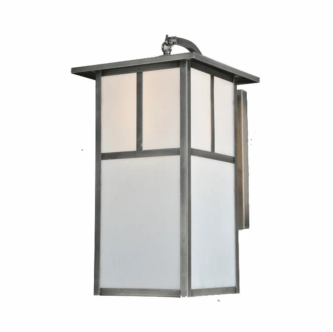 Meyda Custom 111124 Hyde Park T Mission 18 Inch Tall Curved Arm Sconce Lighting – Antique Nickel