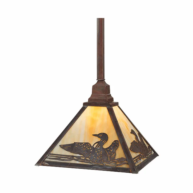 Meyda Custom 115196 Square Loon Vintage Copper Finish 17 Inch Diameter Hanging Light