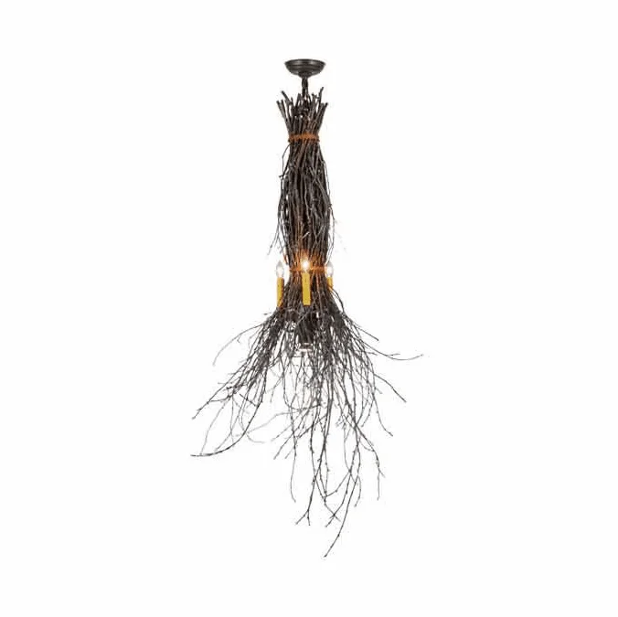 Meyda Custom 147152 Twigs Rustic Timeless Bronze Drop Ceiling Light Fixture