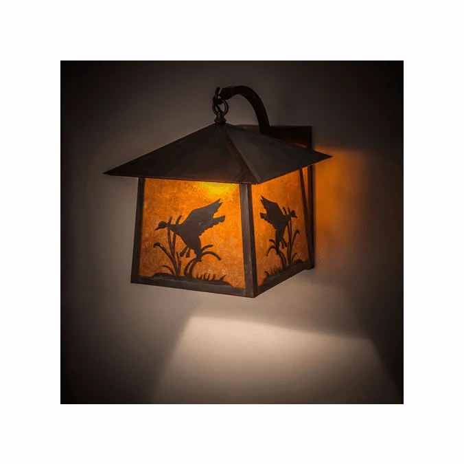 Meyda Custom 17102 Stillwater Duck 14″ Wide Outdoor Sconce Lighting