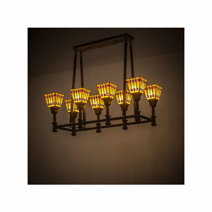 Meyda Custom 173351 Prairie Corn Tiffany Cafe Noir Kitchen Island Light