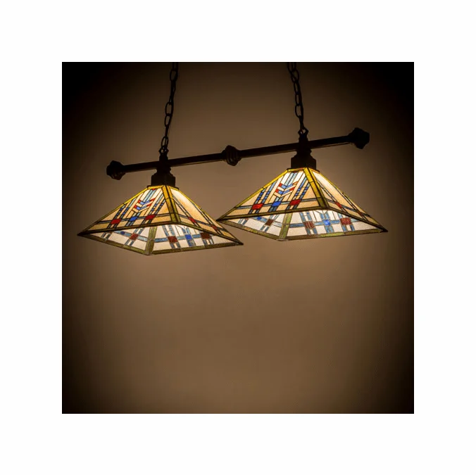 Meyda Custom 181723 Prairie Wheat Tiffany Mahogany Bronze Kitchen Island Light