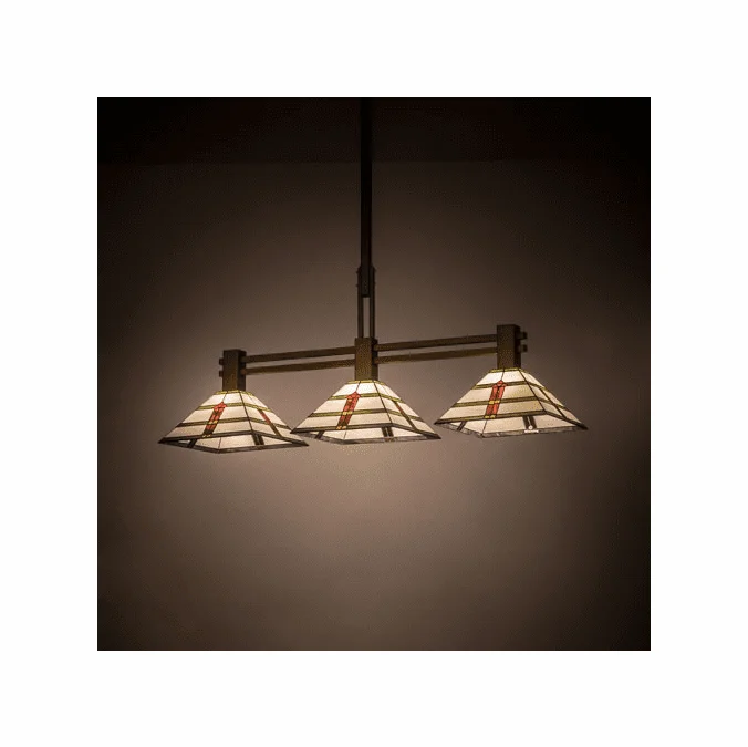 Meyda Custom 192590 Prairie Arrowhead Tiffany Matte Buttered Brass Kitchen Island Light Fixture