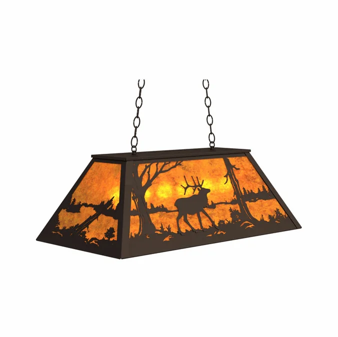 Meyda Custom 234159 Elk at Lake Rustic Oil Rubbed Bronze Kitchen Island Light