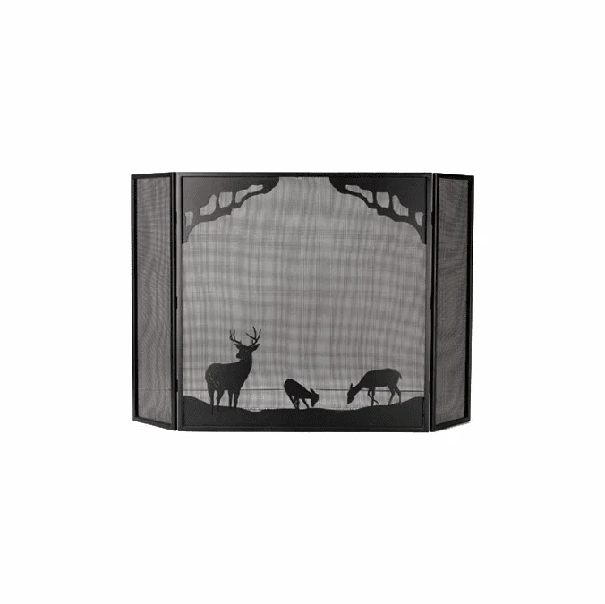 Meyda Custom 38521 Deer at Dawn Rustic Fireplace Screen