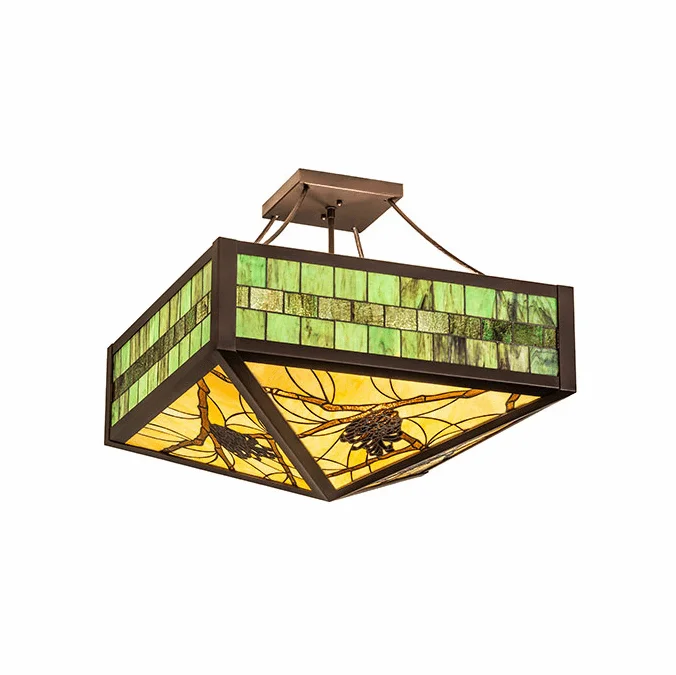 Meyda Lighting 267792 Pinecone Ridge Tiffany Oil Rubbed Bronze LED Ceiling Lighting