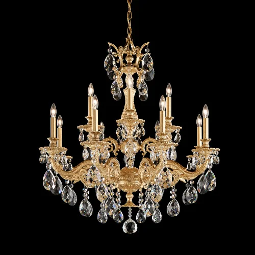 Milano 12 Light 120V Chandelier in Antique Silver with Heritage Handcut Crystal (168|5682-48H)