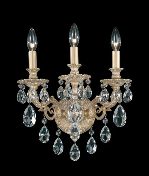 Milano 3 Light 120V Wall Sconce in Florentine Bronze with Heritage Handcut Crystal (168|5643-83H)