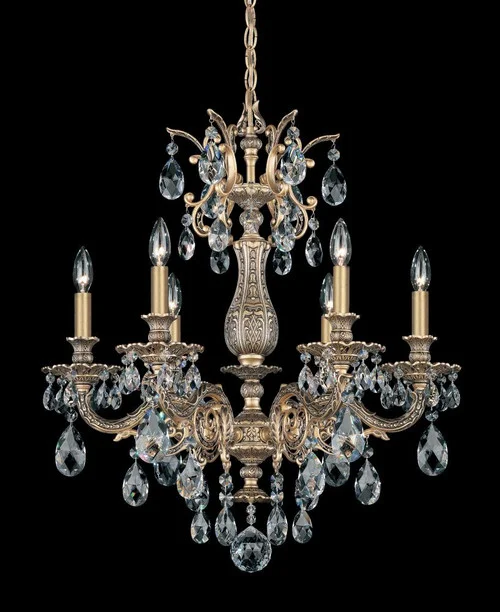 Milano 6 Light 120V Chandelier in Florentine Bronze with Heritage Handcut Crystal (168|5676-83H)