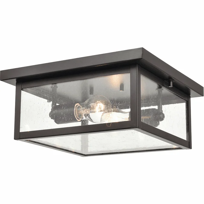 Millennium 4122-PBZ Evanton Powder Coat Bronze Outdoor Flush Mount Ceiling Light Fixture