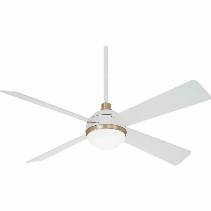 Minka Aire F623L-WHF/SBR Orb Contemporary Flat White LED 54″ Ceiling Fan