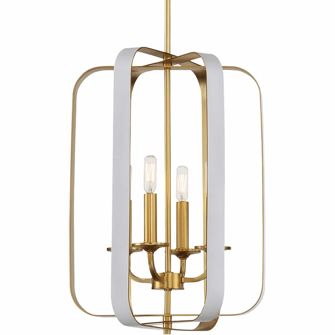 Minka Lavery 1214-706 Aureum Modern Matte White with Honey Gold Foyer Lighting