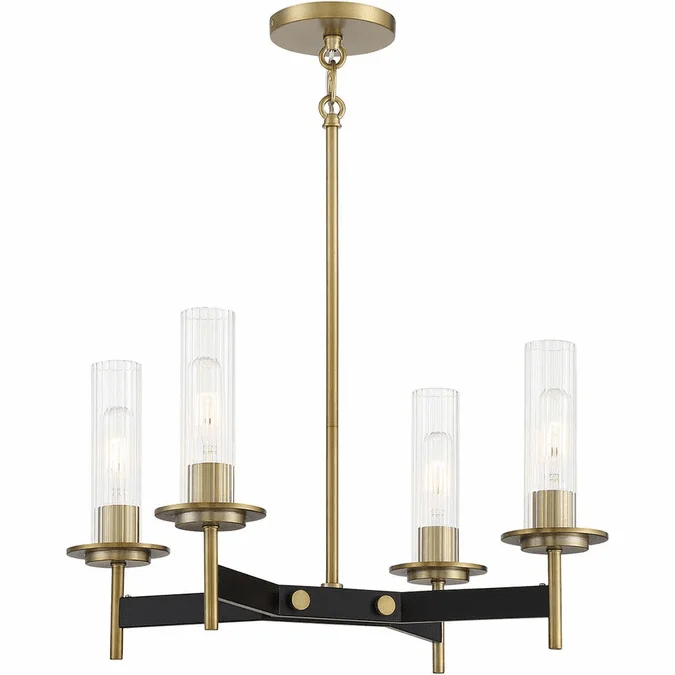 Minka Lavery 2544-726 Baldwin Park Contemporary Coal And Soft Brass Mini Lighting Chandelier