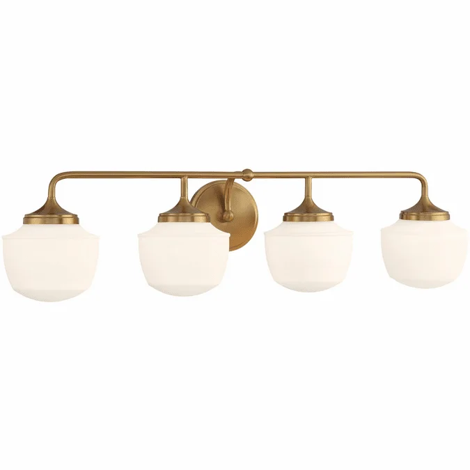 Minka Lavery 2574-575 Cornwell Contemporary Antique Noble Brass 4-Light Vanity Light Fixture