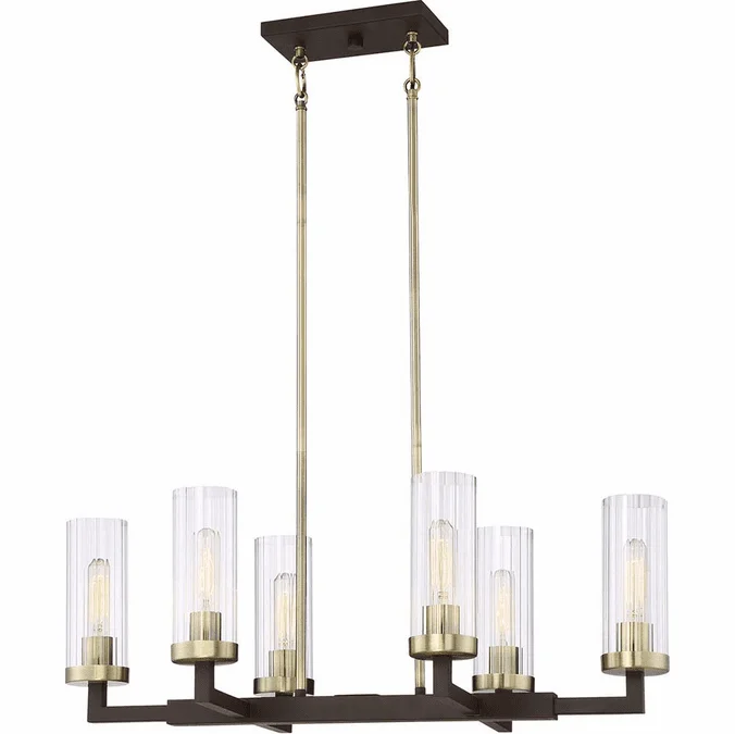 Minka Lavery 3046-560 Ainsley Court Contemporary Aged Kinston Bronze with Brushed Brass Island Lighting