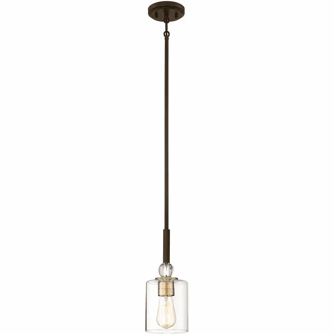 Minka Lavery 3070-416 Studio 5 Painted Bronze with Natural Brush 5″ Mini Lighting Pendant