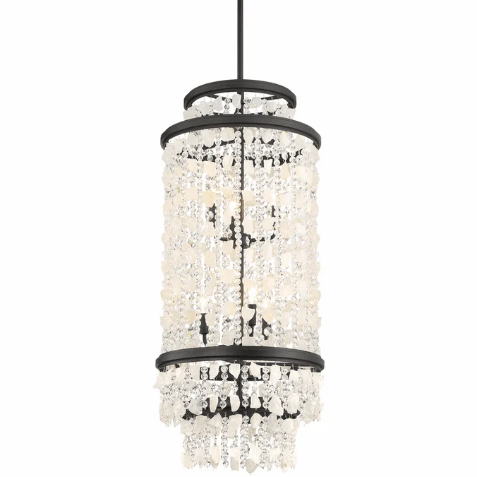 Minka Lavery 6704-66 Shimmering Elegance Modern Sand Coal Foyer Light Fixture