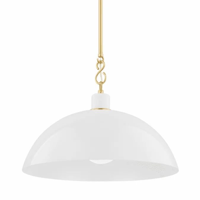 Mitzi H769701L-AGB/GWH Camille Aged Brass 18″ Lighting Pendant