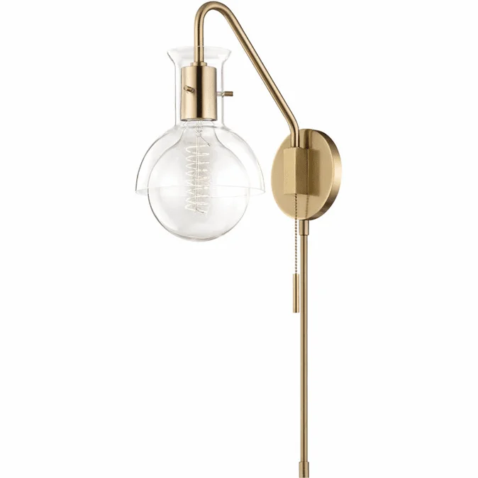 Mitzi HL111101G-AGB Riley Modern Aged Brass Wall Light Fixture