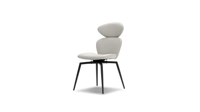 Mobital Antler Swivel Dining Chair Light Taupe Leatherette Black Powder (Set of 2) DCH-ANTL-TAUP-PCBLA