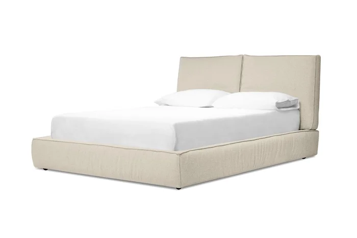 Mobital Bendo Upholstered Bed Queen Almond Fabric BED-BEND-ALMO-QUEEN