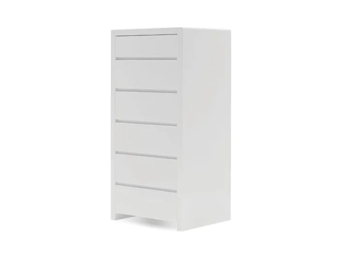 Mobital Blanche Chest 6-Drawer White High Gloss/Soft Closing Drawers CH6-BLAN-WHIT-