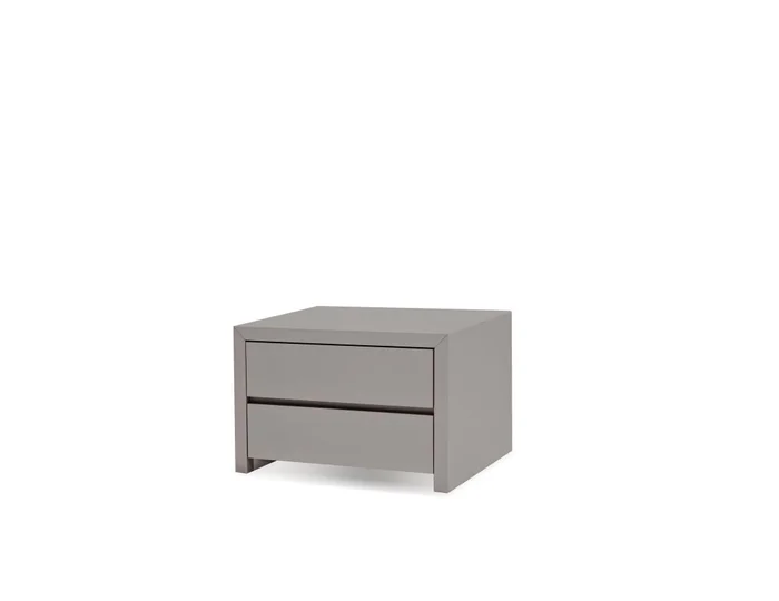 Mobital Blanche Night Table 2-Drawer Stone High Gloss/Soft Closing Drawers NIG-BLAN-STON-