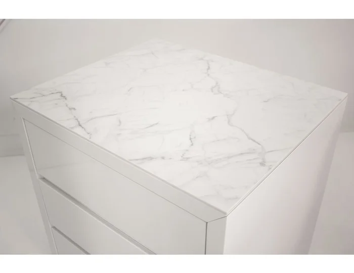 Mobital Blanche Top Of Night Table 3-Drawer Carrara White Ceramic Top NCE-BLAN-CARR-24×20