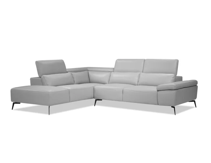 Mobital Camello LSF Chaise Sectional Silver with Adjustable Headrest Mechanism LSF-CAME-SILV-PCBL2