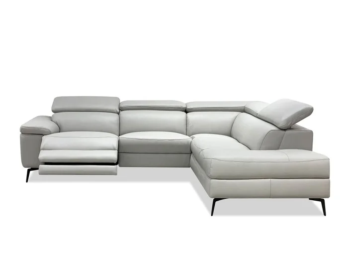 Mobital Camello RSF Chaise Sectional Silver with Electric Recliner, Adjustable Headrest Mechanism RSF-CAME-SILV-PCBRE