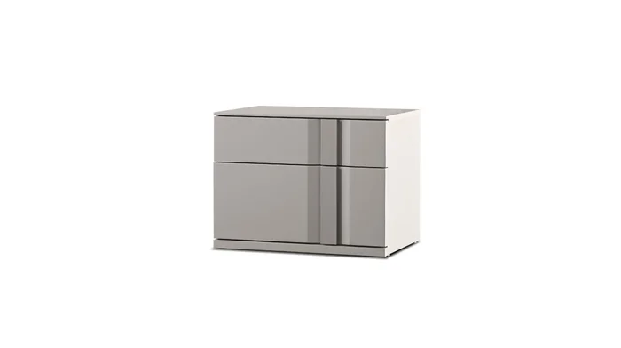 Mobital Carbon Night Table 2-Drawer RSF Stone Matte/Soft Closing Drawers NIR-CARB-MSTO-