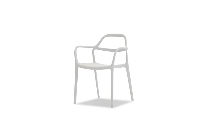 Mobital Chewie Stackable Dining Chair White Polypropelene, Indoor-Outdoor (Set of 4) DAR-CHEW-WHIT-