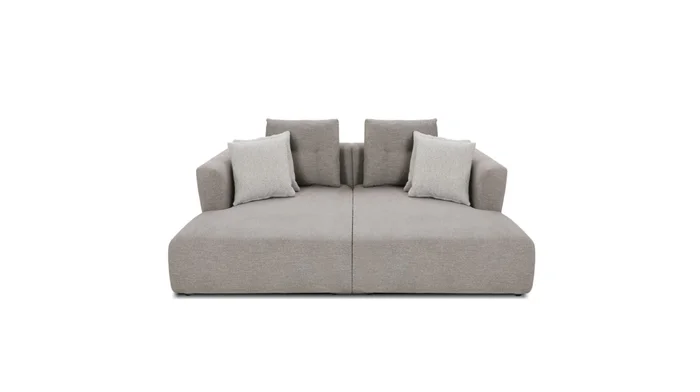 Mobital Como Double Chaise Birch Beige Base/ Bone Rib Weave Cushion Fabric SER-COMO-BIBE-2CHSE