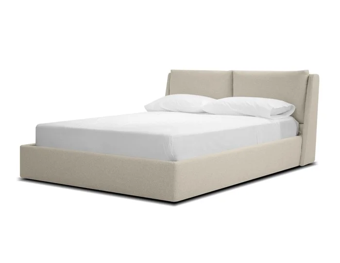 Mobital Continental Storage Bed King Stone Wheat Fabric BED-CONT-STON-KING